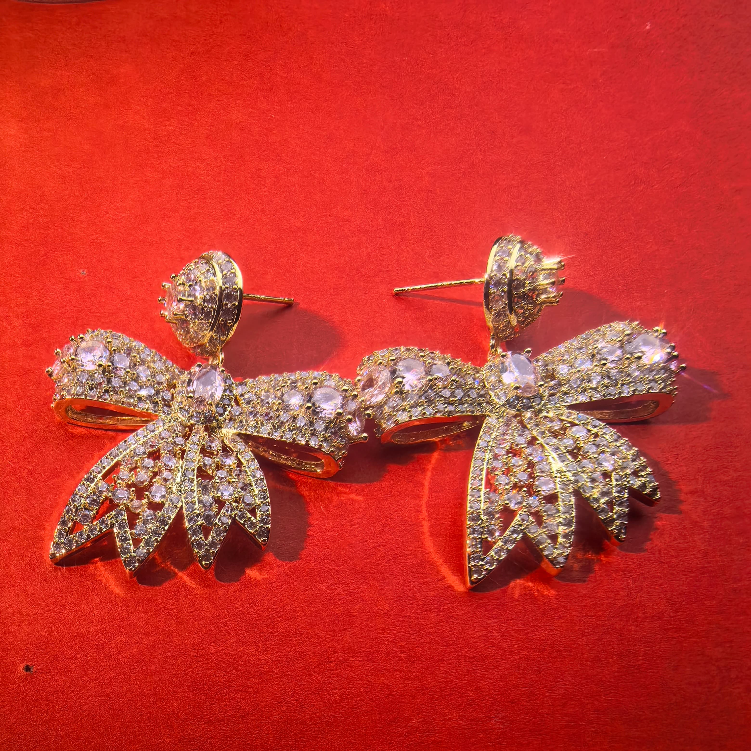 Gorgeous Zircon Earrings- Bowknot