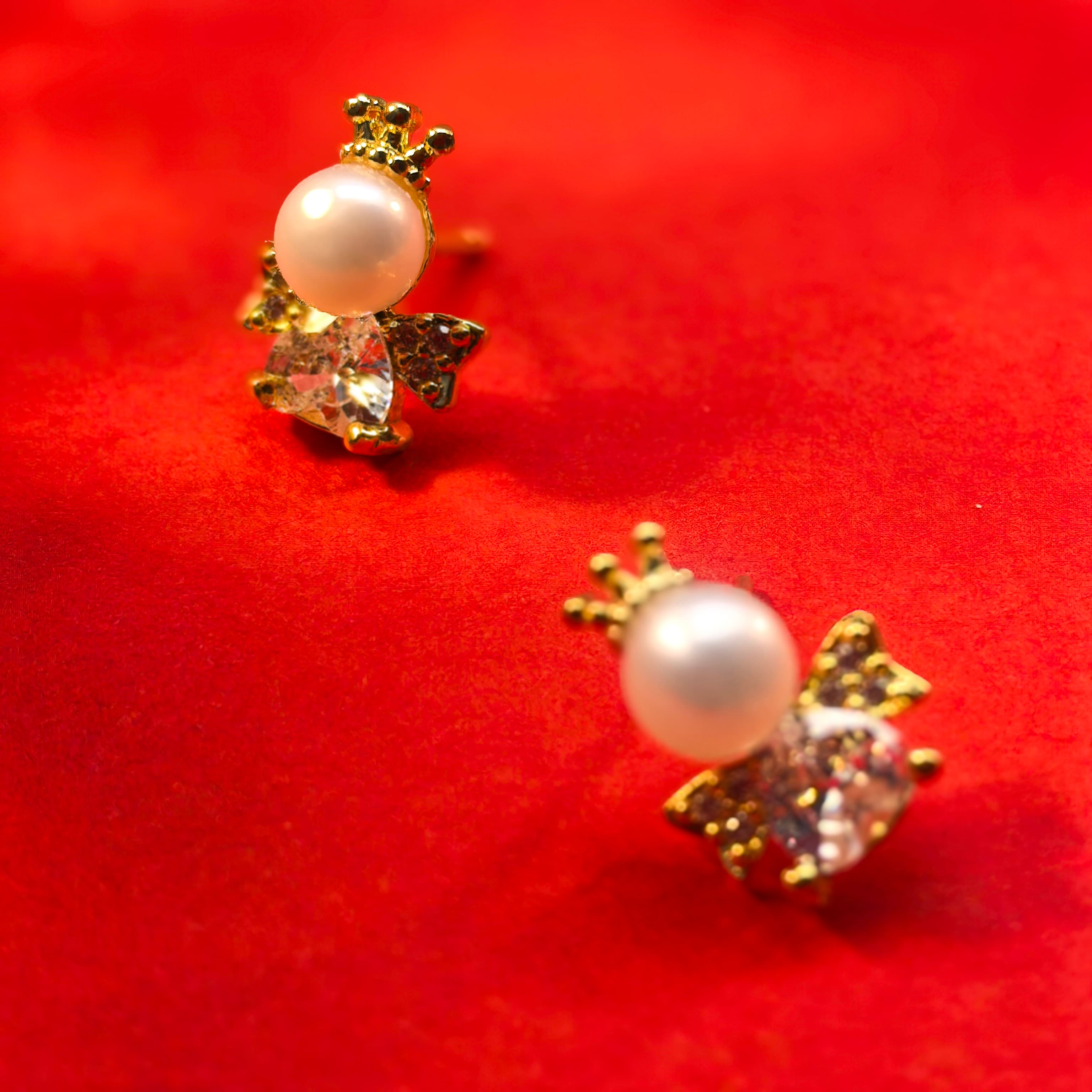 Natural Freshwater Pearl Earrings- Angel