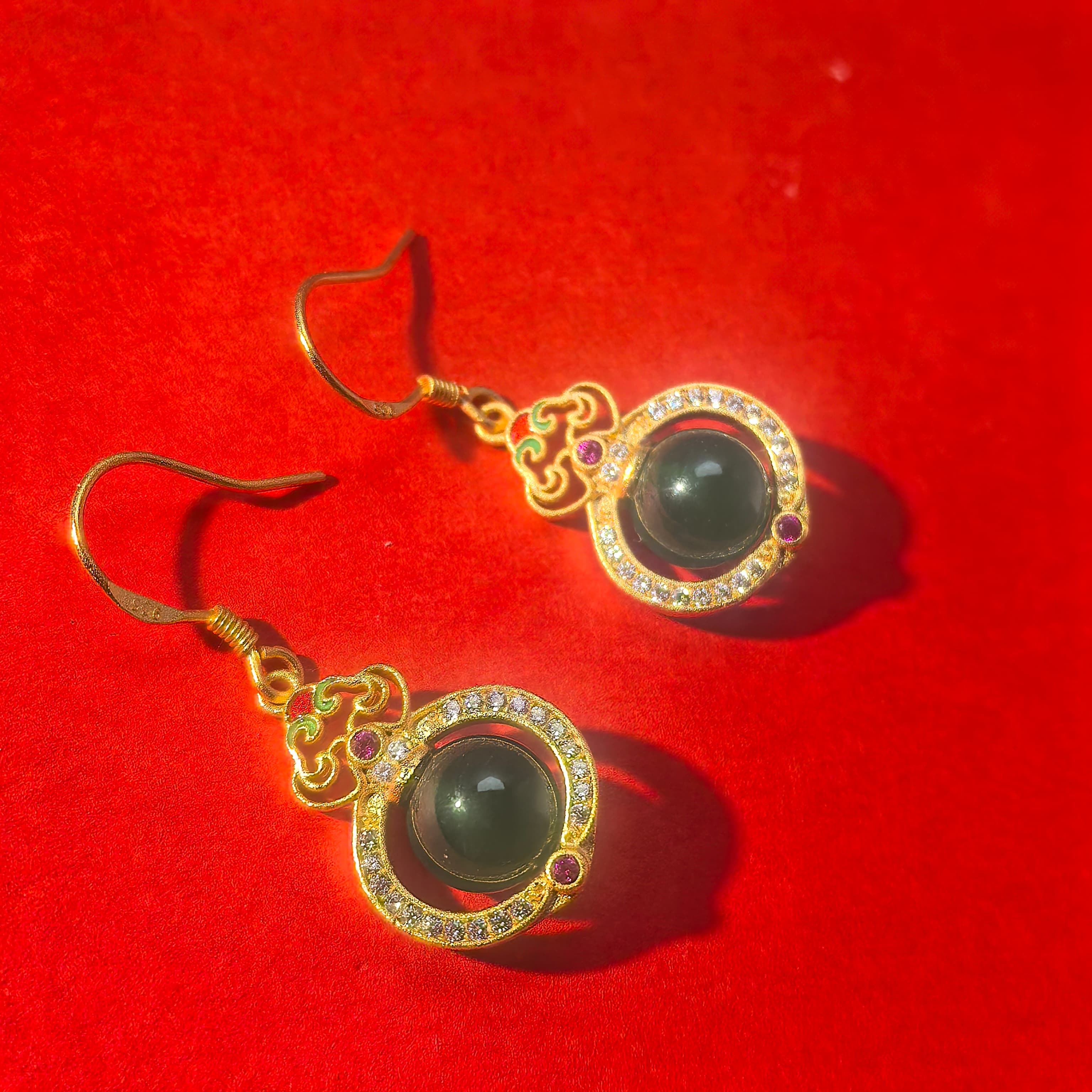 Retro Chalcedony Earrings- Gourd