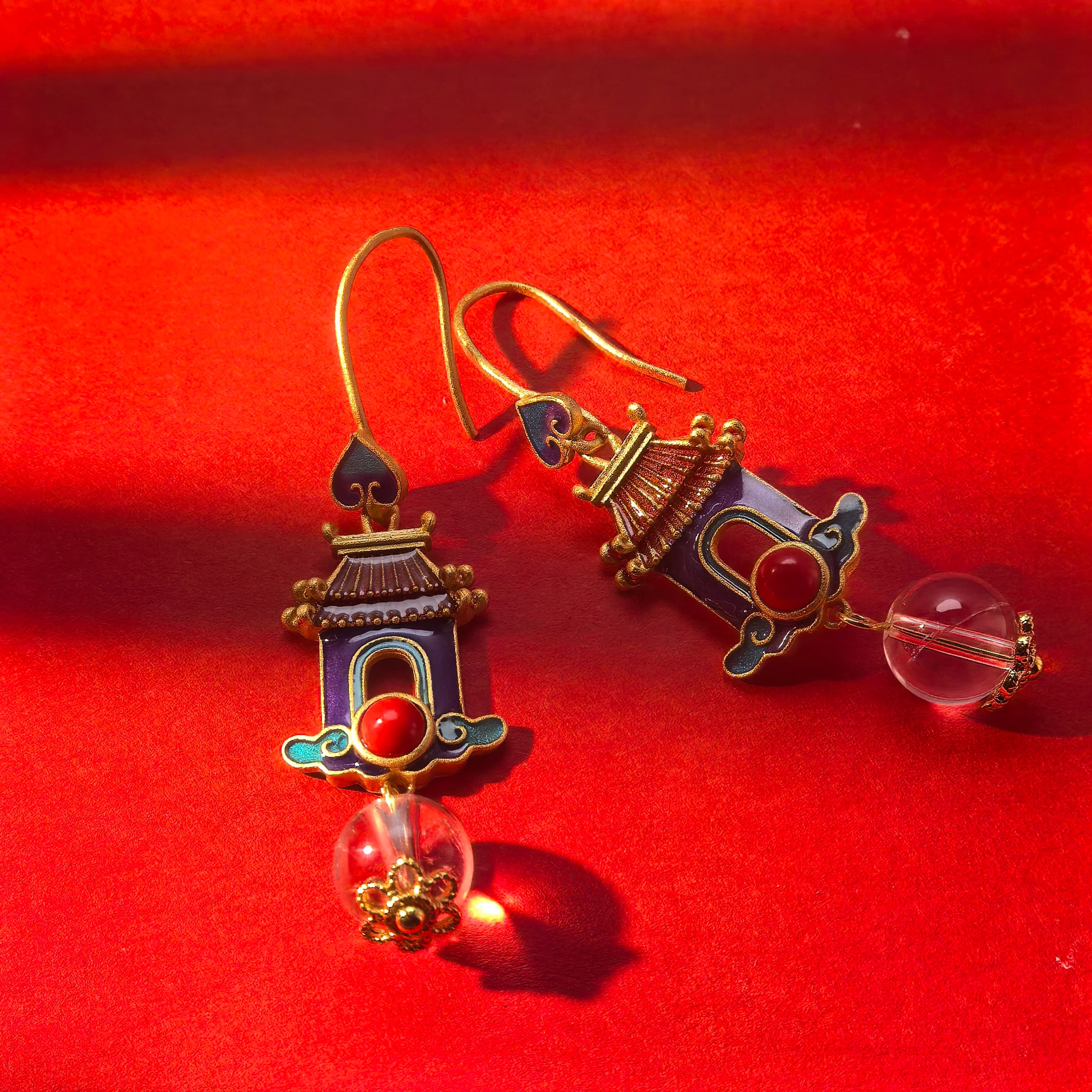 Retro Crystal Earrings- Tower