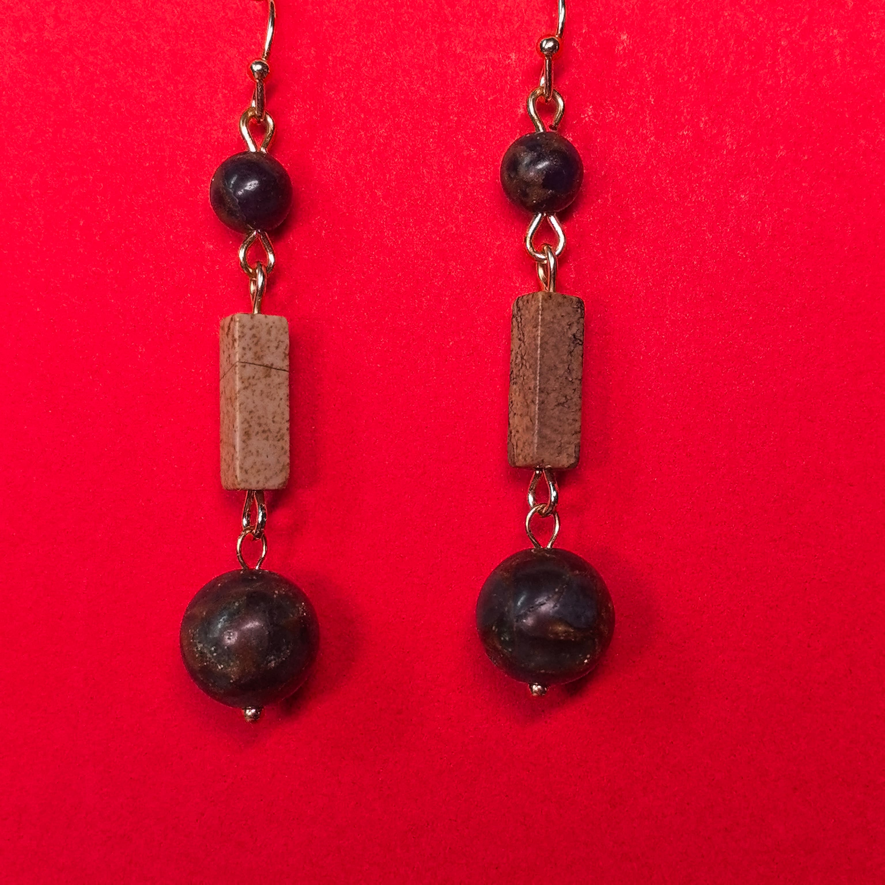 Natural Lapis Lazuli Earrings Vintage Literary High-End Earrings
