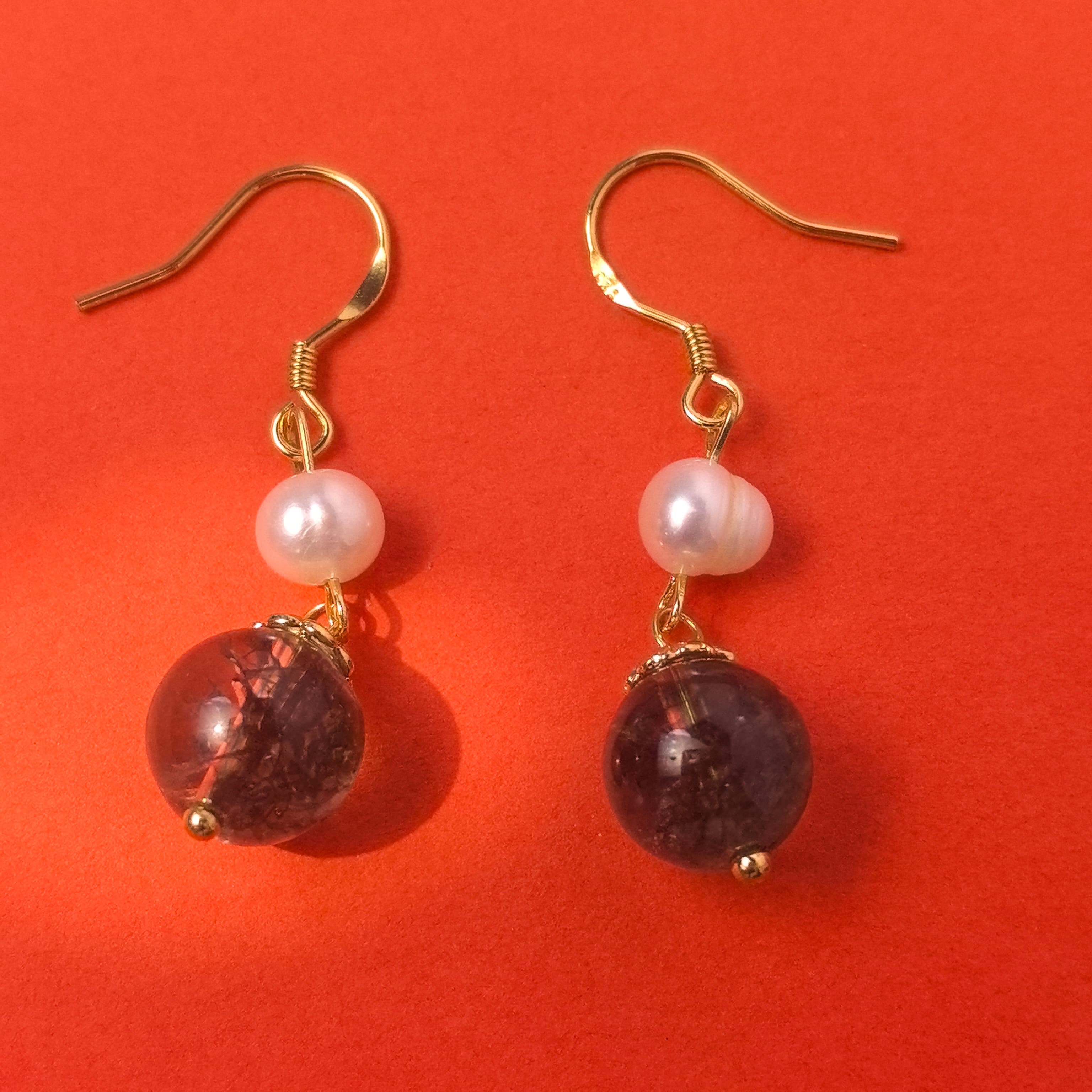 Natural Aquatic Grass Agate Earrings Freshwater Pearl Minimalist Drop Earrings Retro Style Elegant Statement Earrings